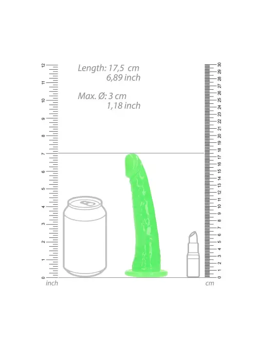 DILDO SLIM REALISTIC GLOW IN THE DARK 6'' / 15,5 CM REALROCK