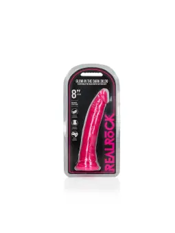 DILDO SLIM REALISTIC GLOW IN THE DARK 8'' / 20 CM ROSA REALROCK