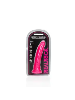 DILDO SLIM REALISTIC GLOW IN THE DARK 7'' / 18 CM ROSA REALROCK