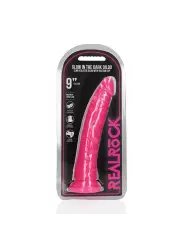 DILDO SLIM REALISTIC GLOW IN THE DARK 9'' / 22,5 CM ROSA REALROCK