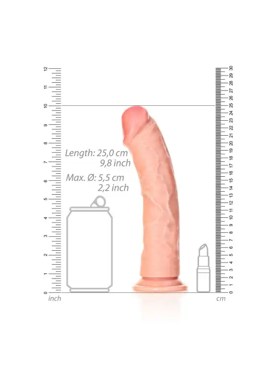 DILDO CURVED REALISTIC 9 /23 CM FLESH REALROCK