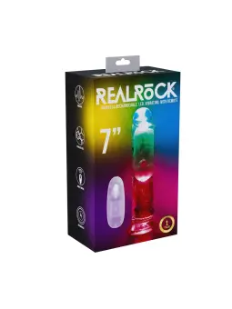 VIBRADOR COM LED E COMANDO LED VIBRATING STRAIGHT COCK 7"/ 18 CM REALROCK