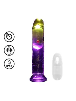 VIBRADOR COM LED E COMANDO LED VIBRATING STRAIGHT COCK 7"/ 18 CM REALROCK