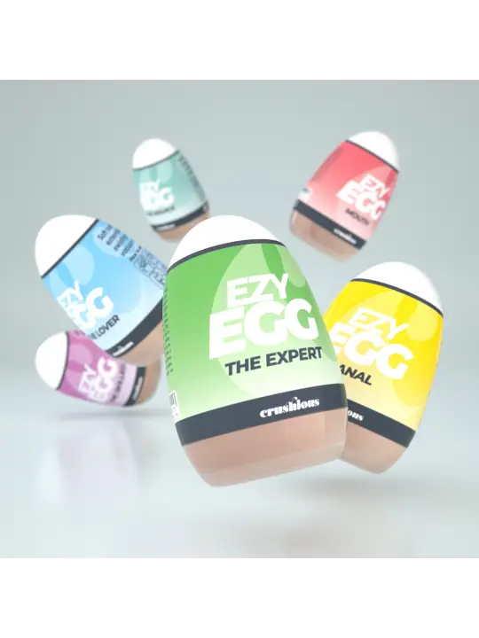 CAIXA COM 6 OVOS MASTURBADORES EZY EGG CRUSHIOUS