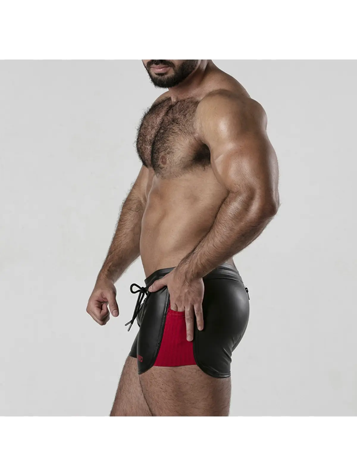 CALÇÃO PERNEIRA 2 WAY ZIPPER CONTRAST SHORT VERMELHO LOCKER GEAR
