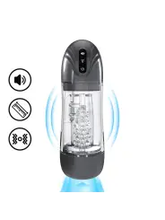 BOMBA DE MASTURBAÇÃO COM SUCÇÃO E VIBRAÇÃO SONICPULL MULTIMEDIA ENHANCED GUN METAL PUMPED