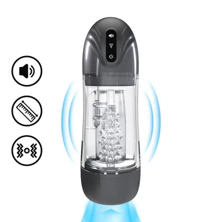 BOMBA DE MASTURBAÇÃO COM SUCÇÃO E VIBRAÇÃO SONICPULL MULTIMEDIA ENHANCED GUN METAL PUMPED