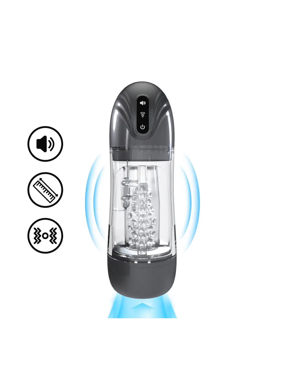 BOMBA DE MASTURBAÇÃO COM SUCÇÃO E VIBRAÇÃO SONICPULL MULTIMEDIA ENHANCED GUN METAL PUMPED