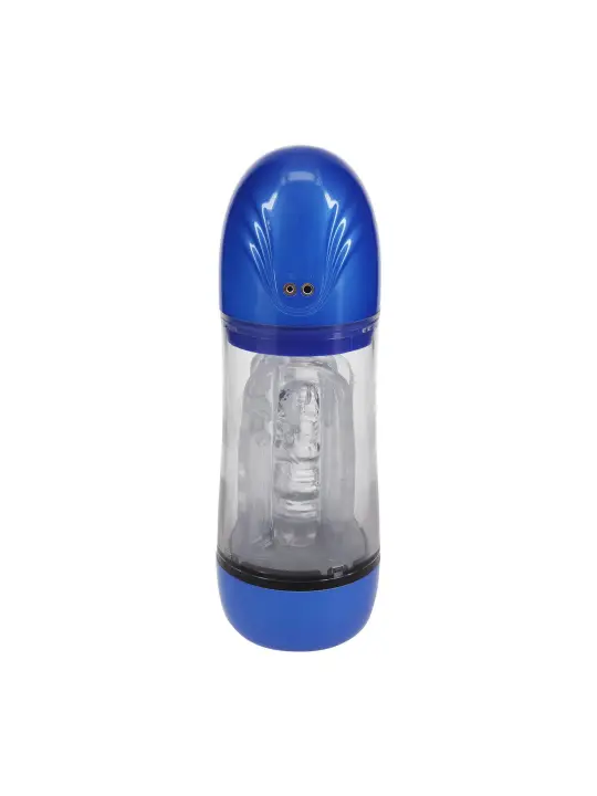 BOMBA DE MASTURBAÇÃO COM SUCÇÃO E VIBRAÇÃO SONICPULL MULTIMEDIA ENHANCED METALLIC BLUE PUMPED