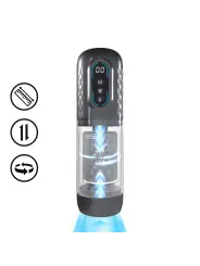MASTURBADOR VIBRATÓRIO COM SUCÇÃO E IMPULSO VORTEX GUN METAL PUMPED