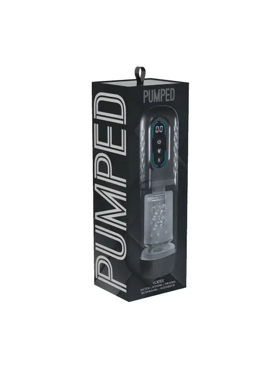 MASTURBADOR VIBRATÓRIO COM SUCÇÃO E IMPULSO VORTEX GUN METAL PUMPED