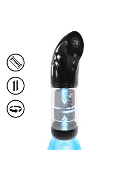 MASTURBADOR VIBRATÓRIO COM SUCÇÃO E IMPULSO STROKEMATE PRETO PUMPED