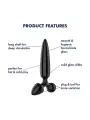 DILDO DE VIDRO COM PLUG TRIPLE CRYSTAL 1 PRETO SATISFYER