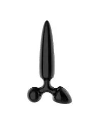 DILDO DE VIDRO COM PLUG TRIPLE CRYSTAL 1 PRETO SATISFYER