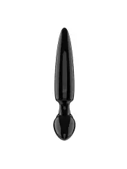 DILDO DE VIDRO COM PLUG TRIPLE CRYSTAL 1 PRETO SATISFYER