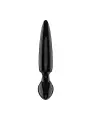 DILDO DE VIDRO COM PLUG TRIPLE CRYSTAL 1 PRETO SATISFYER