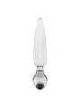 DILDO DE VIDRO COM PLUG TRIPLE CRYSTAL 1 TRANSPARENTE SATISFYER