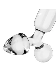 DILDO DE VIDRO COM PLUG TRIPLE CRYSTAL 1 TRANSPARENTE SATISFYER