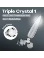 DILDO DE VIDRO COM PLUG TRIPLE CRYSTAL 1 TRANSPARENTE SATISFYER