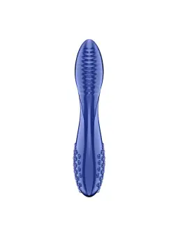 DILDO DE VIDRO DAZZLING CRYSTAL 2 AZUL SATISFYER