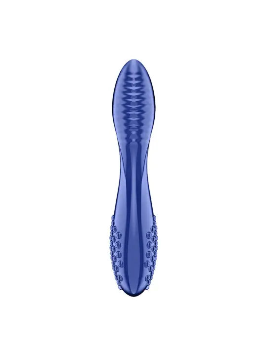 DILDO DE VIDRO DAZZLING CRYSTAL 2 AZUL SATISFYER