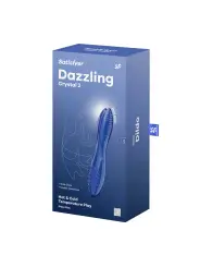 DILDO DE VIDRO DAZZLING CRYSTAL 2 AZUL SATISFYER