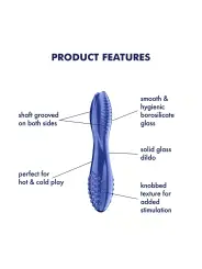 DILDO DE VIDRO DAZZLING CRYSTAL 2 AZUL SATISFYER