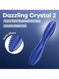 DILDO DE VIDRO DAZZLING CRYSTAL 2 AZUL SATISFYER