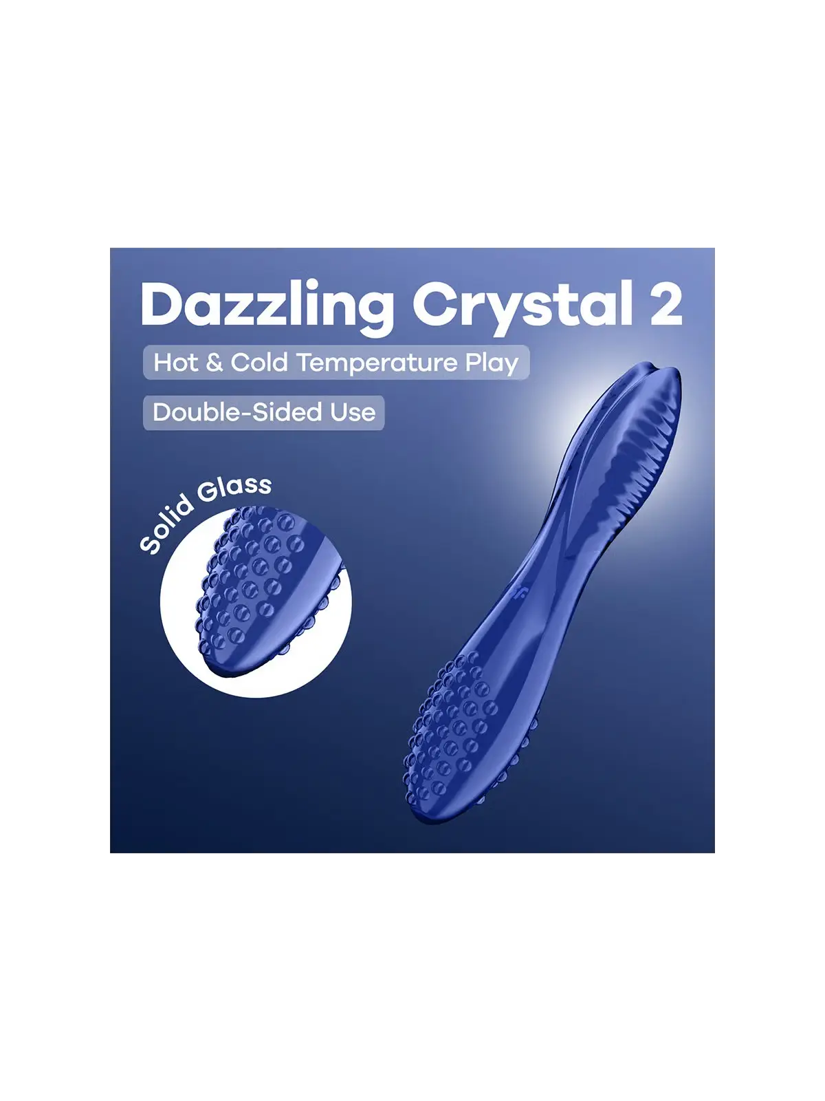 DILDO DE VIDRO DAZZLING CRYSTAL 2 AZUL SATISFYER