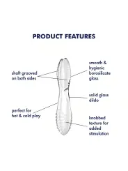 DILDO DE VIDRO DAZZLING CRYSTAL 2 TRANSPARENTE SATISFYER