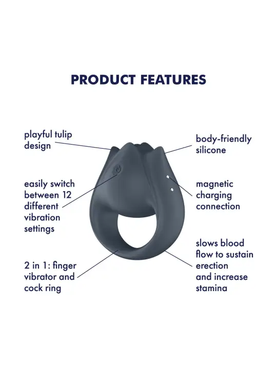 ANEL PARA O PÉNIS COM VIBRAÇÃO PERFECT PAIR 2 SATISFYER