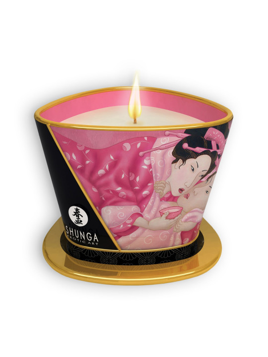 VELA DE MASSAGEM SHUNGA APHRODISIA PÉTALAS DE ROSA 170ML