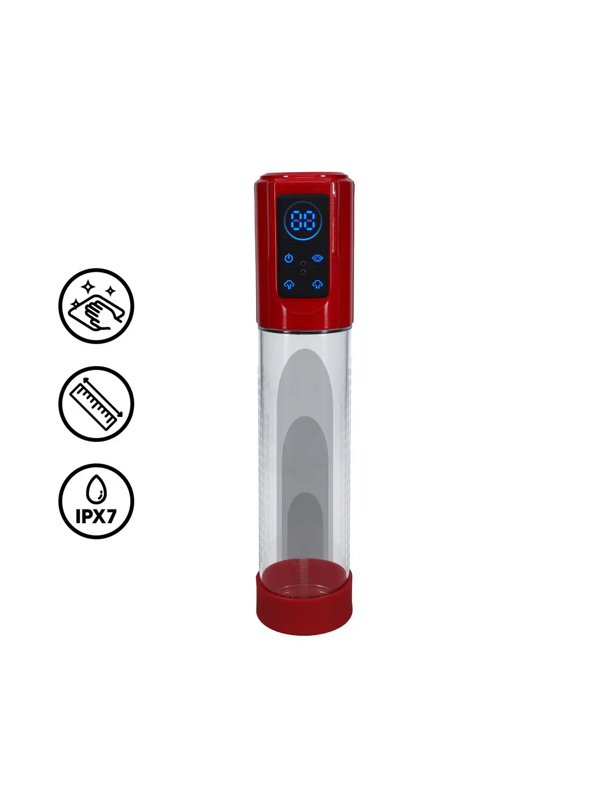 BOMBA PARA O PÉNIS AUTOMÁTICA MEGALIFT METALLIC RED PUMPED