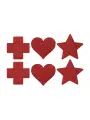 CONJUNTO DE 3 TAPA MAMILOS CROSS STAR HEART VERMELHO LE DÉSIR 