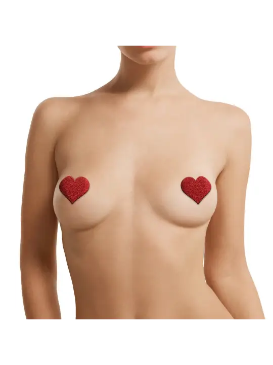 CONJUNTO DE 3 TAPA MAMILOS CROSS STAR HEART VERMELHO LE DÉSIR 