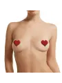 CONJUNTO DE 3 TAPA MAMILOS CROSS STAR HEART VERMELHO LE DÉSIR 