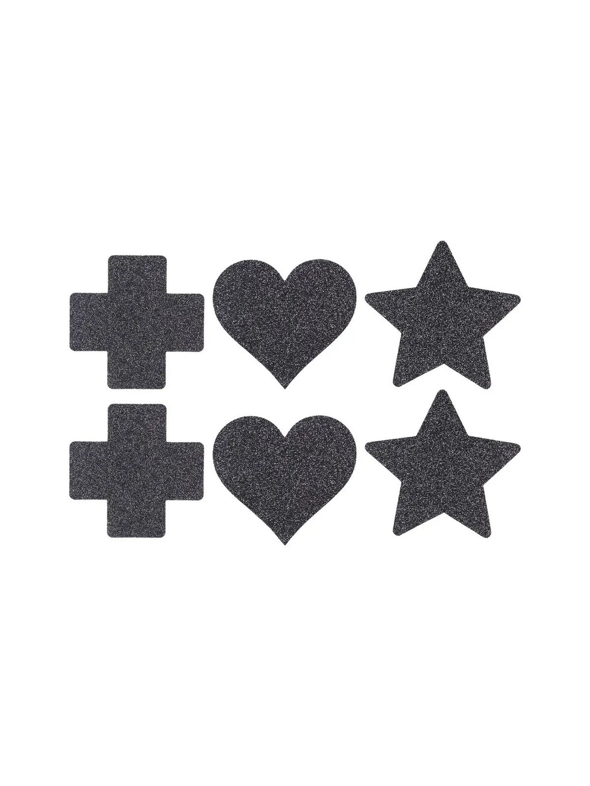 CONJUNTO DE 3 TAPA MAMILOS CROSS STAR HEART PRETOS LE DÉSIR 