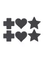 CONJUNTO DE 3 TAPA MAMILOS CROSS STAR HEART PRETOS LE DÉSIR 