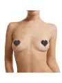 CONJUNTO DE 3 TAPA MAMILOS CROSS STAR HEART PRETOS LE DÉSIR 