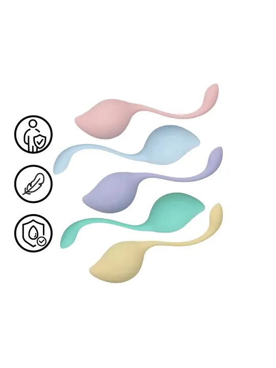 CONJUNTO DE 5 BOLAS VAGINAIS PELVIC STEM KEGEL KIT MULTICOLOR LOVELINE 
