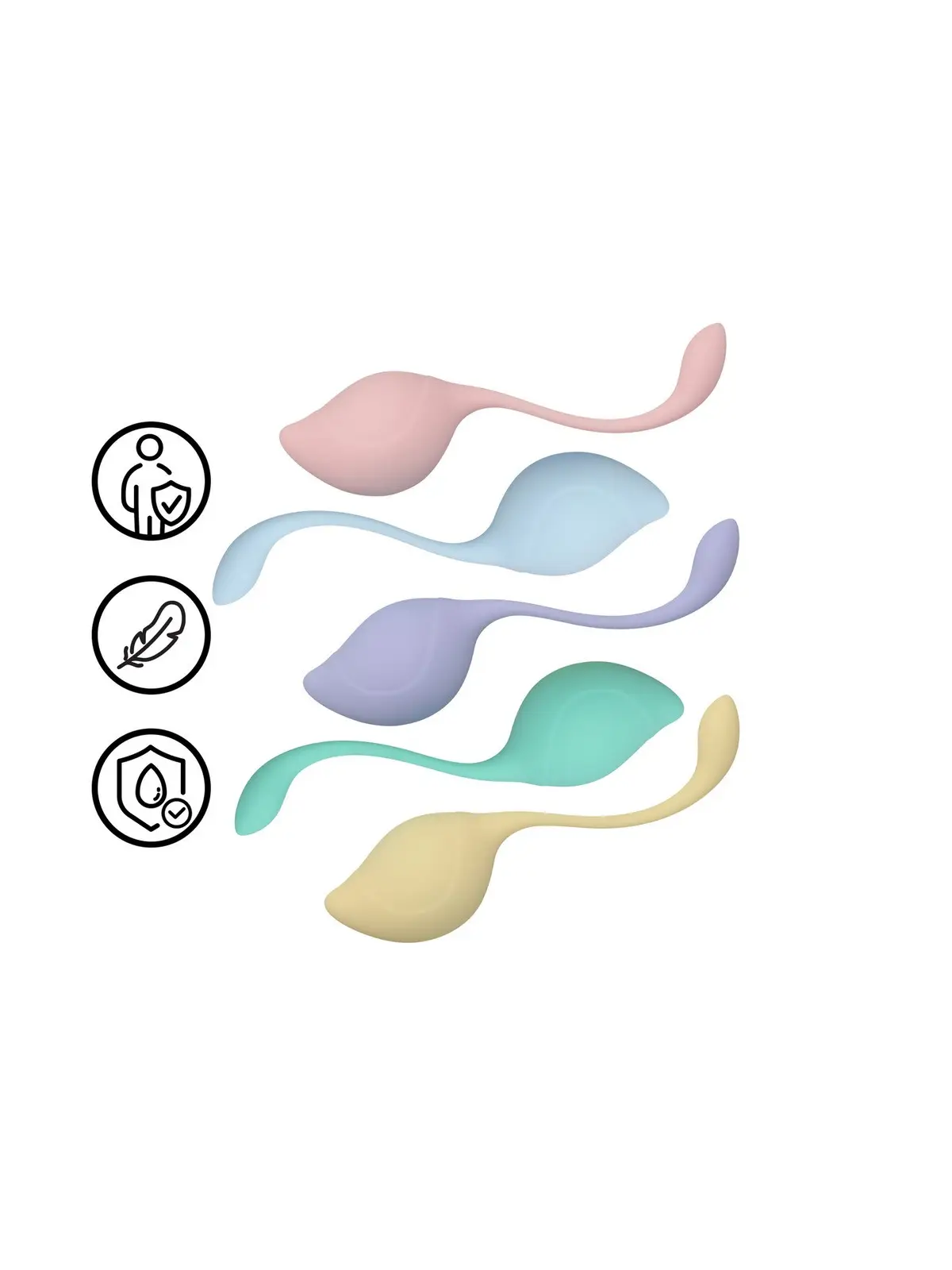 CONJUNTO DE 5 BOLAS VAGINAIS PELVIC STEM KEGEL KIT MULTICOLOR LOVELINE 