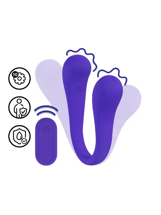 VIBRADOR FLEXÍVEL COM COMANDO DUAL-ENDED BENDABLE ROXO LOVELINE 