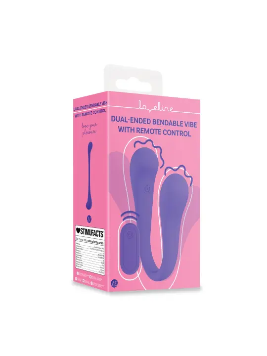 VIBRADOR FLEXÍVEL COM COMANDO DUAL-ENDED BENDABLE ROXO LOVELINE 