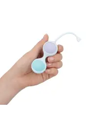 BOLAS VAGINAIS VIBRATÓRIAS COM COMANDO E 5 PESOS INTERCAMBIÁVEIS KEGEL KIT ROXO LOVELINE 