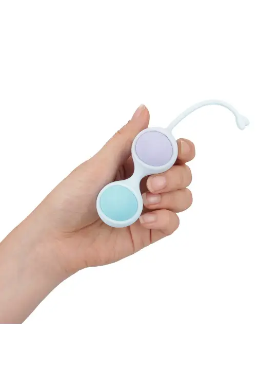 BOLAS VAGINAIS VIBRATÓRIAS COM COMANDO E 5 PESOS INTERCAMBIÁVEIS KEGEL KIT ROXO LOVELINE 