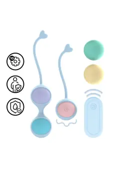 BOLAS VAGINAIS VIBRATÓRIAS COM COMANDO E 5 PESOS INTERCAMBIÁVEIS KEGEL KIT ROXO LOVELINE 