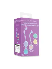 BOLAS VAGINAIS VIBRATÓRIAS COM COMANDO E 5 PESOS INTERCAMBIÁVEIS KEGEL KIT ROXO LOVELINE 