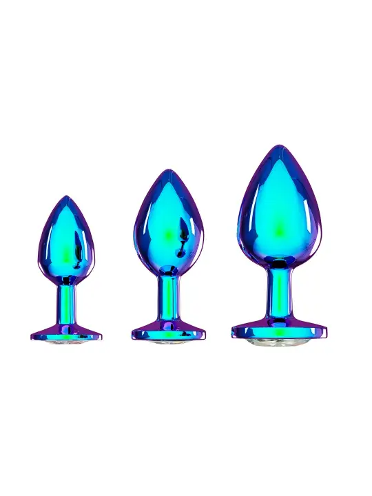 CONJUNTO DE 3 PLUGS ANAIS EM METAL VENICE COLLECTION IRIDESCENT OUCH! 