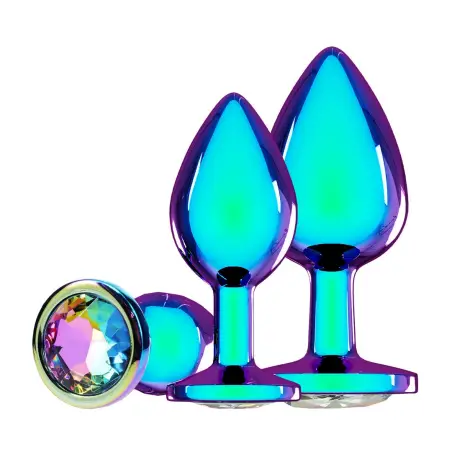 CONJUNTO DE 3 PLUGS ANAIS EM METAL VENICE COLLECTION IRIDESCENT OUCH! 