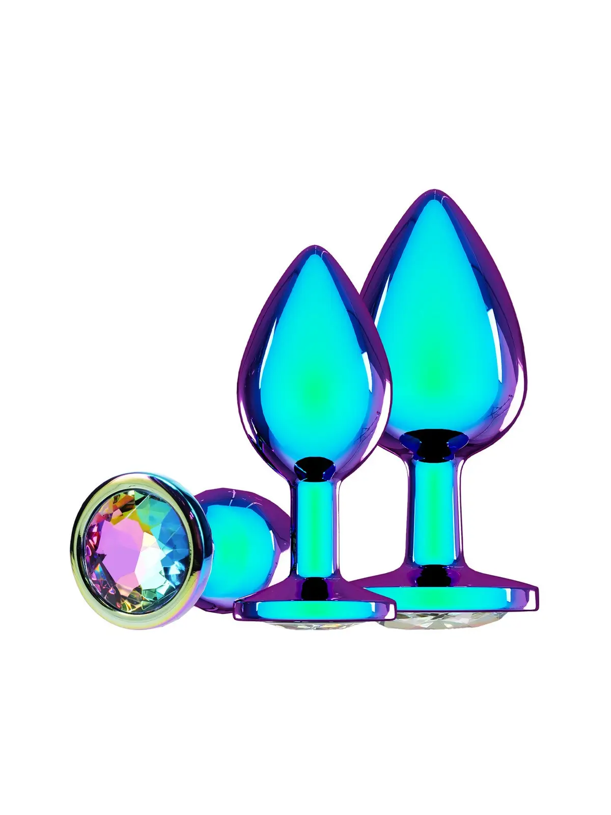 CONJUNTO DE 3 PLUGS ANAIS EM METAL VENICE COLLECTION IRIDESCENT OUCH! 